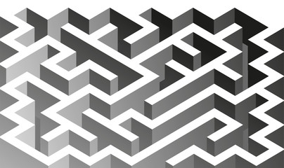 3D Isometric Maze Design. Solving Problem Concept