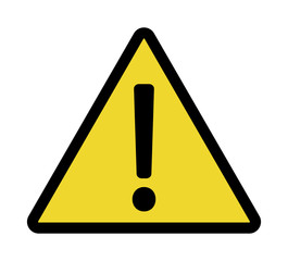 Yellow black sign exclamation mark warning icon vector illustration