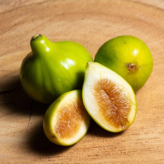 fresh figs on wooden table