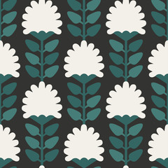 Scandinavian style clover floral vector seamless pattern. - 266207896