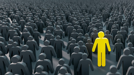 Fototapeta premium Leader and role model, business and teamwork concepts; original 3d rendering