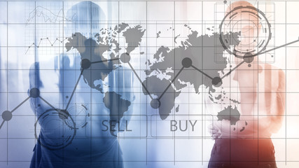 Forex Trading Investment Financial Chart Graphs. Business and technology concept