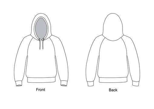 Hoodie vector template. Casual sportswear vector illustration.