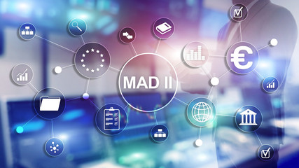 Market Abuse Directive and Abuse Regulation. MAD 2. Financial and economic concept.