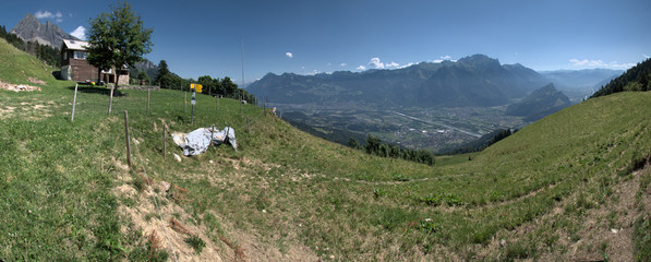The Swiss Rhine valley seen from the Gonzen, above Sargans
