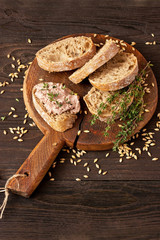 Composition with  bread ciabatta