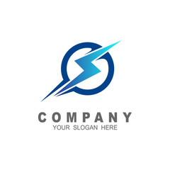 fast letter s logo with thunder , letter s logo template
