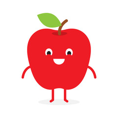 Apple. Cute fruit character