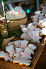 Glazed cookies in the shape of a bear