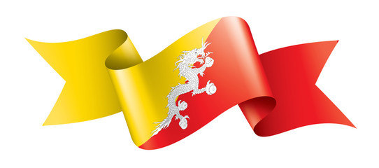 Bhutan flag, vector illustration on a white background