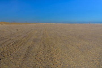 View on arabian desert not far from the Hurghada city, Egypt