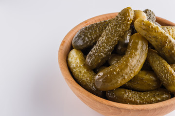 pickled vegetables on a white acrylic background