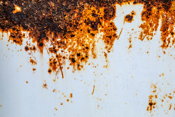 Close up of weathered and rusted metal panel