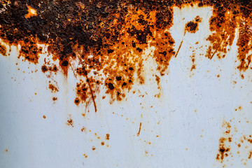 Close up of weathered and rusted metal panel