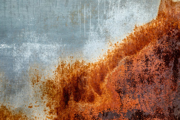 Close up of weathered and rusted metal panel