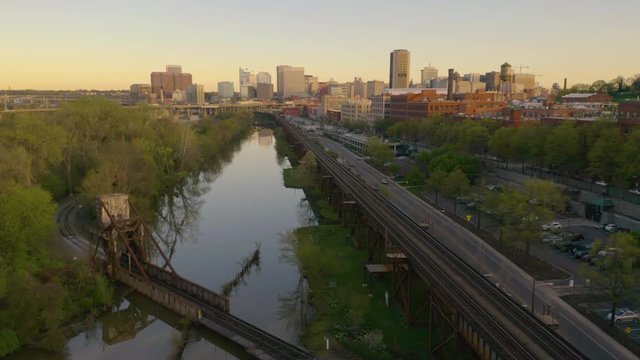 Morning Light Downtown City Skyline Riverfront Park Richmond Virginia