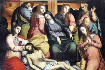 Acerenza (Potenza) - Cattedrale - dettaglio della Deposizione (Antonio Stabile -  1570)