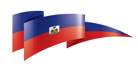 Fototapeta premium Haiti flag, vector illustration on a white background