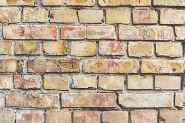 Texture of the old brick wall.