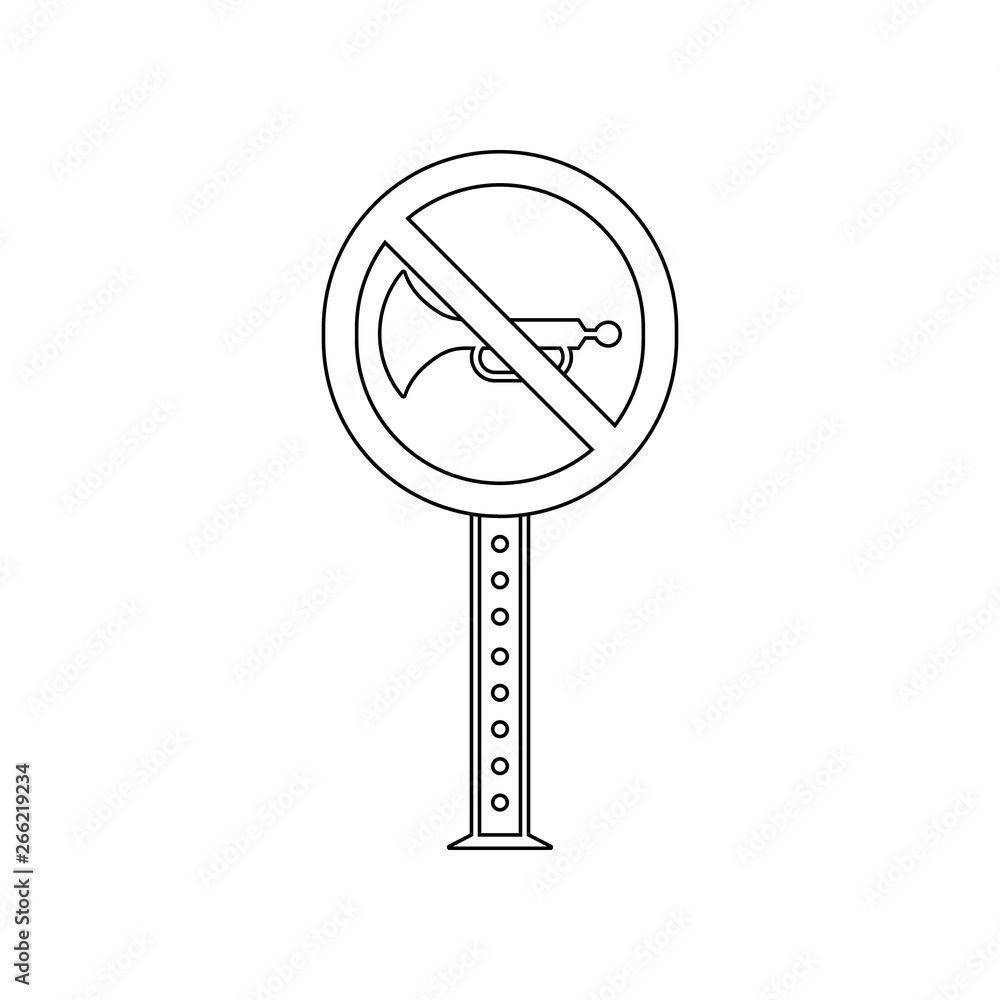 Poster no honking colored icon. element of road signs and junctions for mobile concept and web apps icon. o