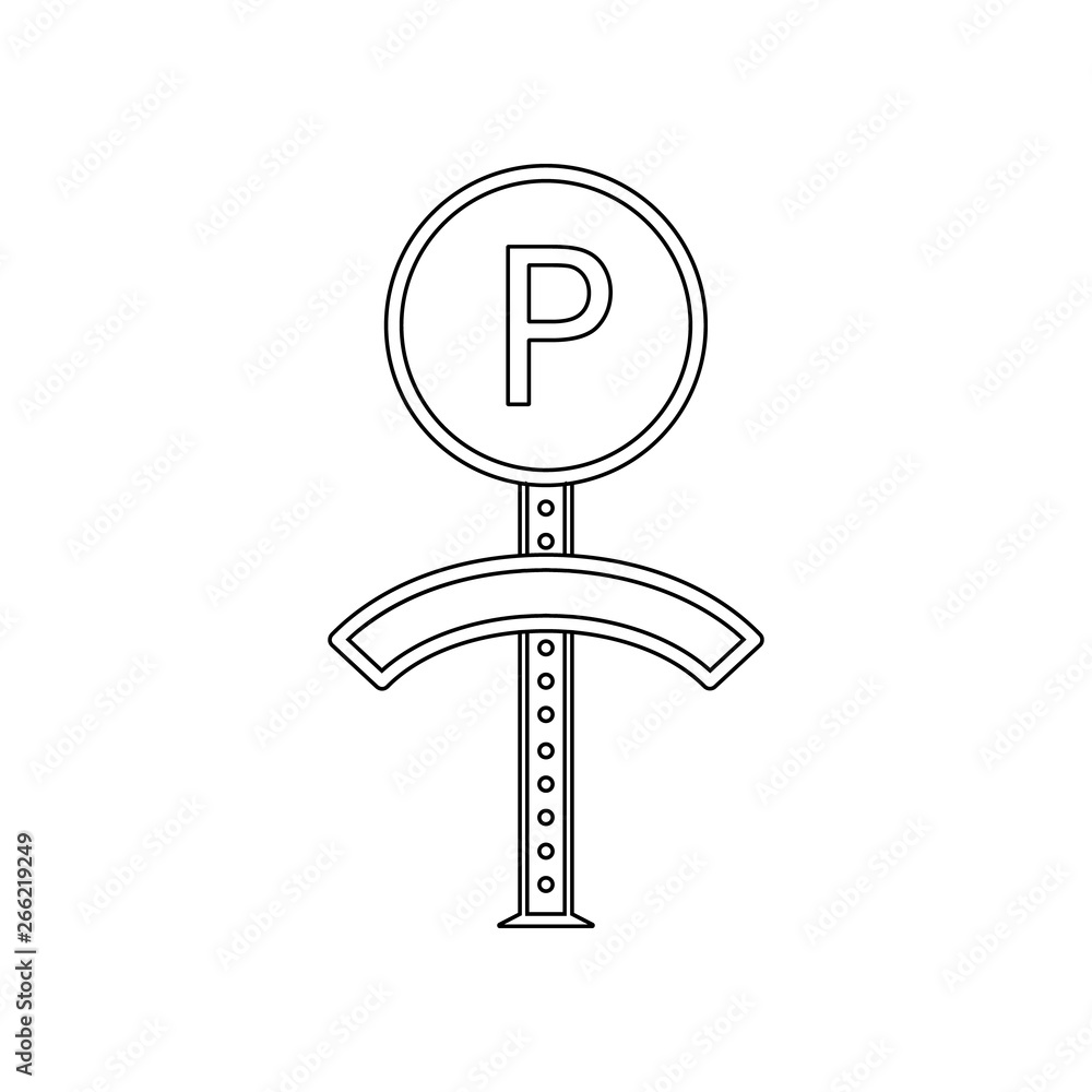 Poster parking area colored icon. element of road signs and junctions for mobile concept and web apps icon.