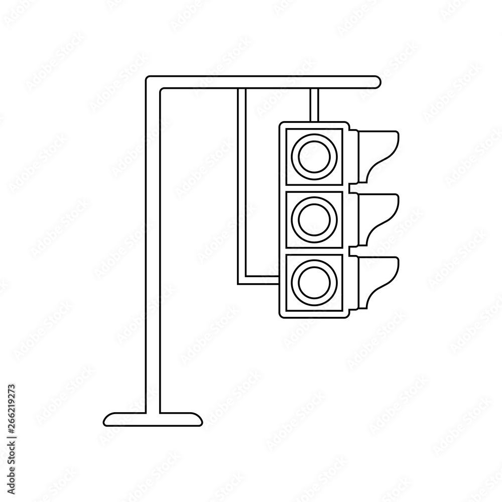 Poster traffic lamps colored icon. element of road signs and junctions for mobile concept and web apps icon