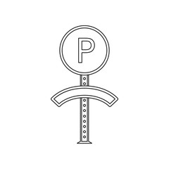 Parking area colored icon. Element of road signs and junctions for mobile concept and web apps icon. Outline, thin line icon for website design and development, app development