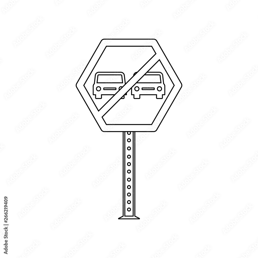 Poster no overtaking colored icon. element of road signs and junctions for mobile concept and web apps icon