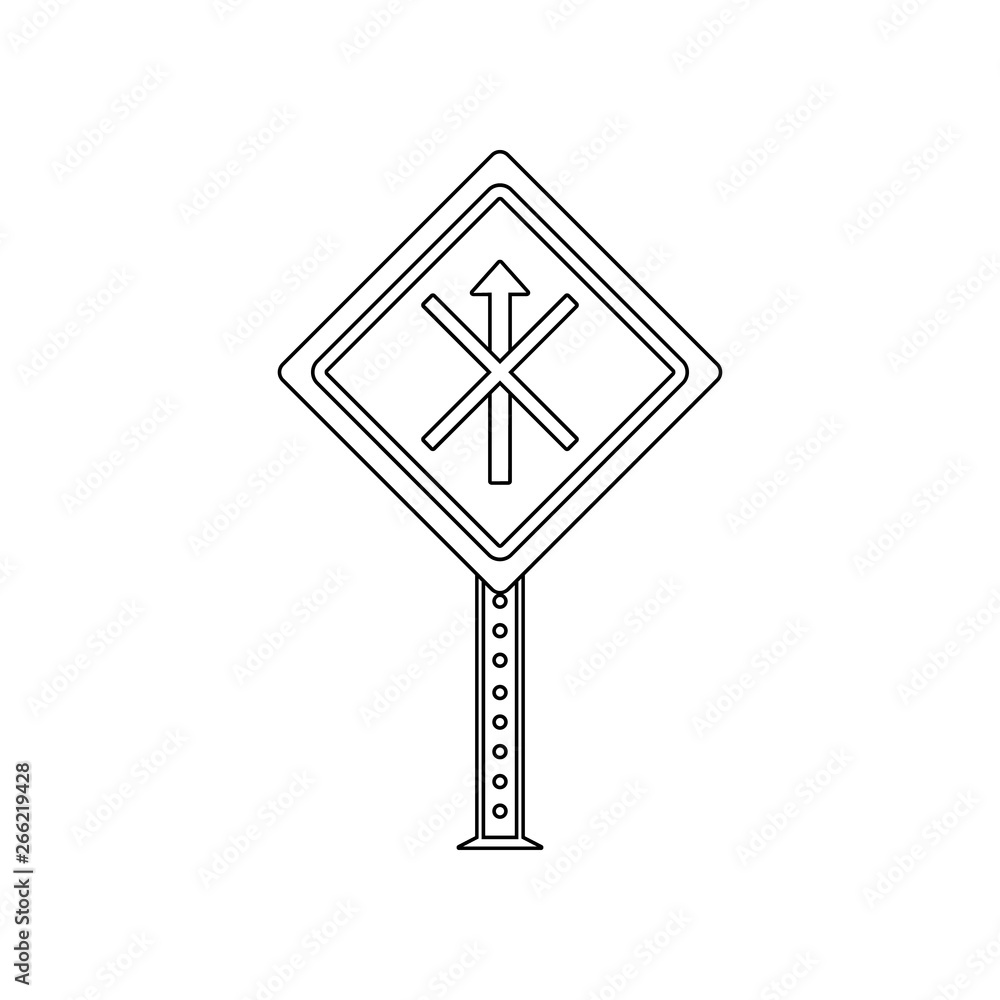 Poster no straight colored icon. element of road signs and junctions for mobile concept and web apps icon. 