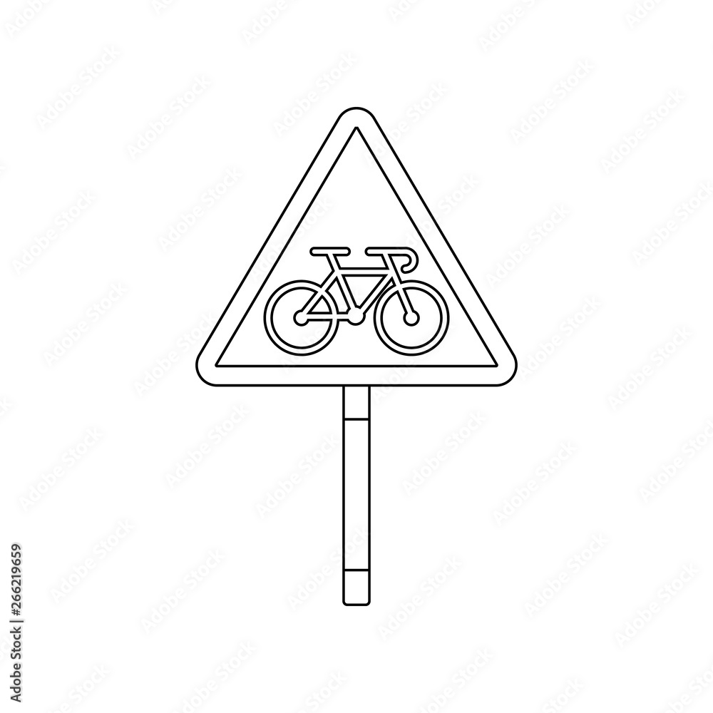 Poster no cycles colored icon. element of road signs and junctions for mobile concept and web apps icon. ou