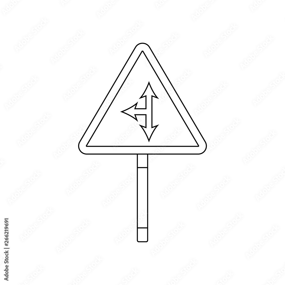 Poster direction sign colored icon. element of road signs and junctions for mobile concept and web apps ico