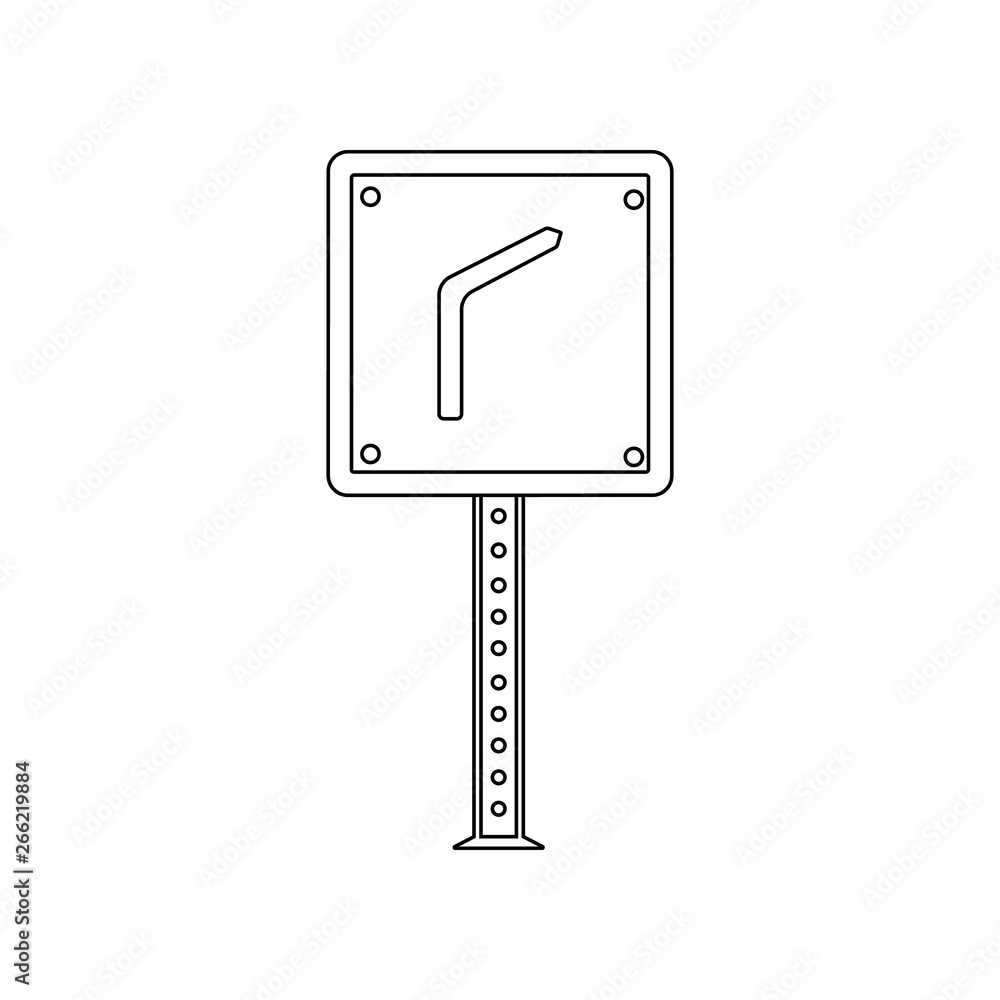 Poster dangerous curve colored icon. element of road signs and junctions for mobile concept and web apps ic