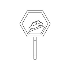 Steep downwards colored icon. Element of road signs and junctions for mobile concept and web apps icon. Outline, thin line icon for website design and development, app development