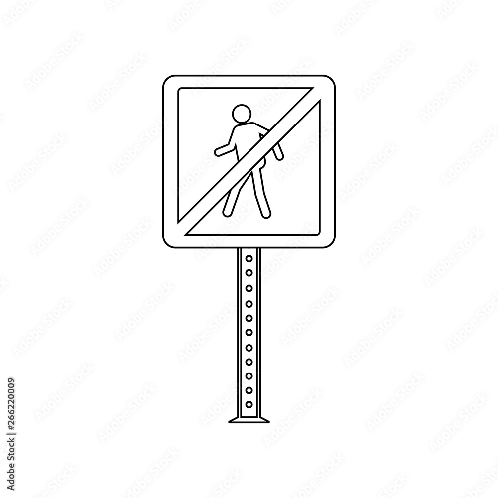 Poster no pedestrians colored icon. element of road signs and junctions for mobile concept and web apps ico