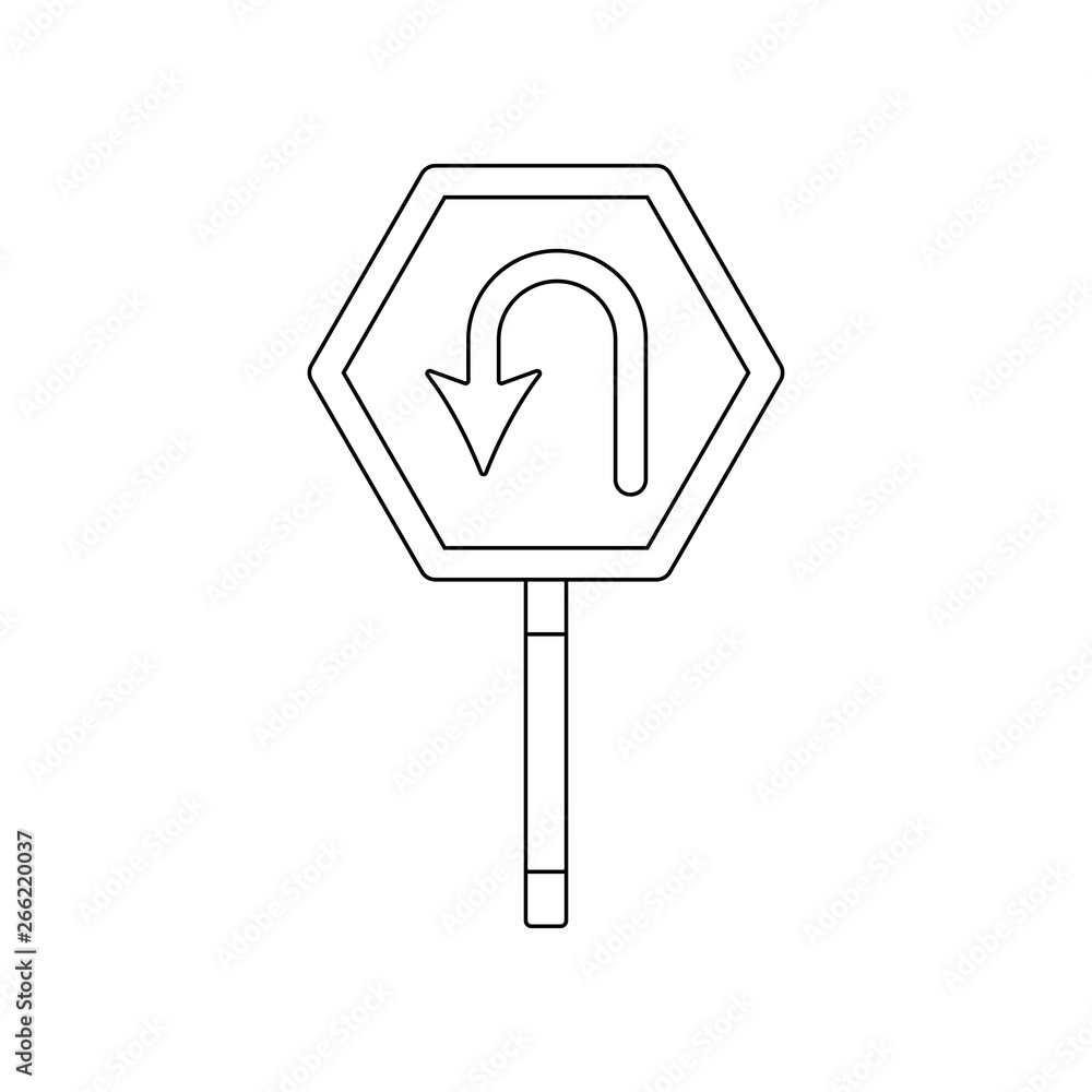 Poster no left colored icon. element of road signs and junctions for mobile concept and web apps icon. outl