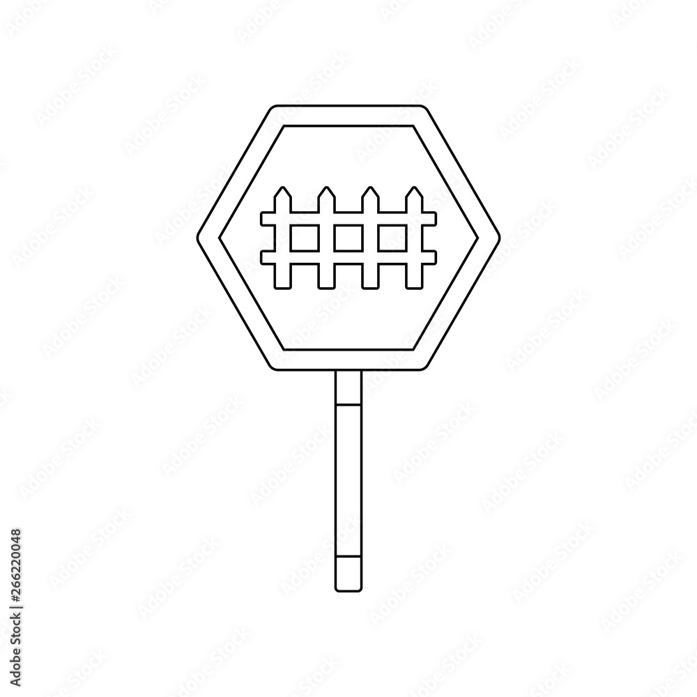 Poster barrier ahead colored icon. element of road signs and junctions for mobile concept and web apps icon