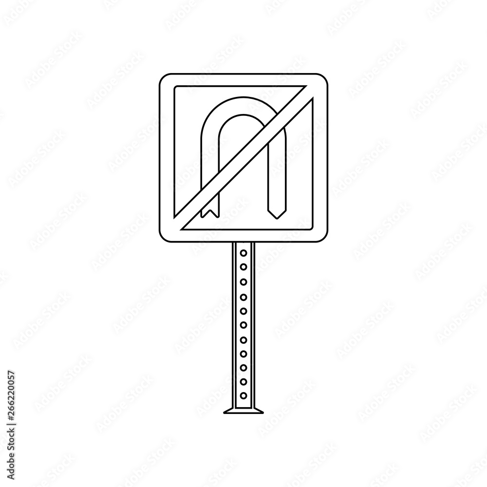 Poster no u turn colored icon. element of road signs and junctions for mobile concept and web apps icon. ou