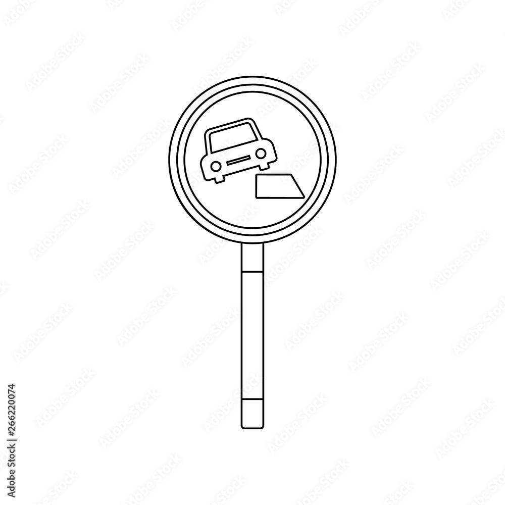 Aufkleber dangerous roadside colored icon. element of road signs and junctions for mobile concept and web apps