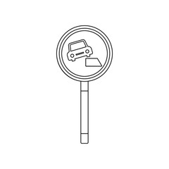 Dangerous roadside colored icon. Element of road signs and junctions for mobile concept and web apps icon. Outline, thin line icon for website design and development, app