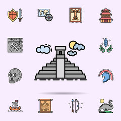 Fototapeta na wymiar Maya pyramid, Mexico, building icon. Universal set of history for website design and development, app development