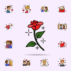 blossom, decoration, floral,rose icon. Universal set of love story for website design and development, app development