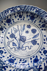 Fritware underglaze painted reproduction of Chinese Ming porcelain from 17th Century Iran