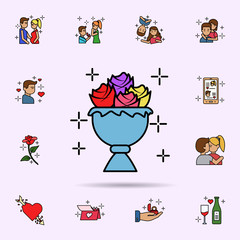 blossom, decoration,rose, bouquet icon. Universal set of love story for website design and development, app development