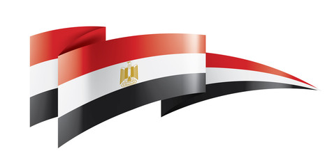 Egypt flag, vector illustration on a white background