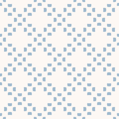 Simple vector geometric floral texture. Subtle blue and white seamless pattern