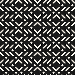 Vector geometric seamless pattern in ethnic style. Abstract monochrome texture