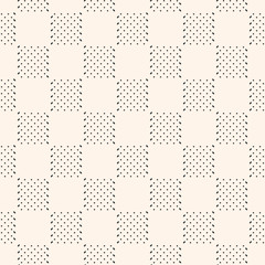 Vector minimalist geometric seamless pattern with small elements, squares, dots