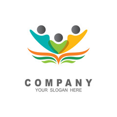 Human book education logo icon vector template