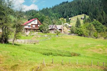 Obraz na płótnie Canvas Village in the Carpathian Mountains, Apuseni region, Romania