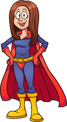 Cartoon supermom character clip art. Vector illustration with simple gradients. All in a single layer.